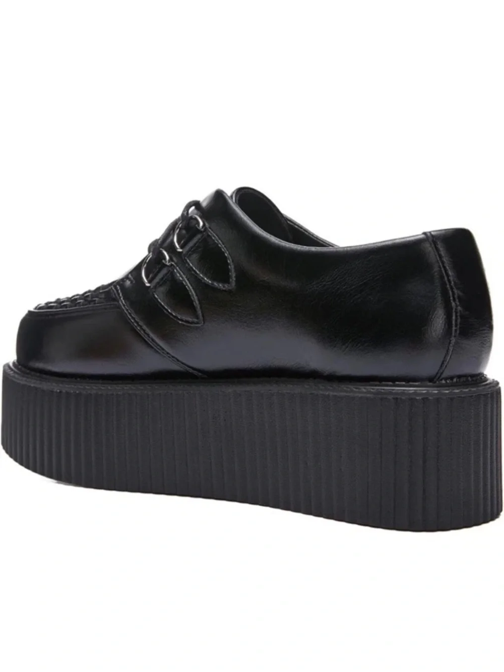 NIB RoseG Women's Handmade Suede Lace Up Flat Platform Creepers Shoe US 8.5
